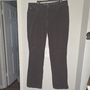 Eddie Bauer Women's Chocolate Curvey Boot Cut  Corduroy Pants Size 18 Cotton